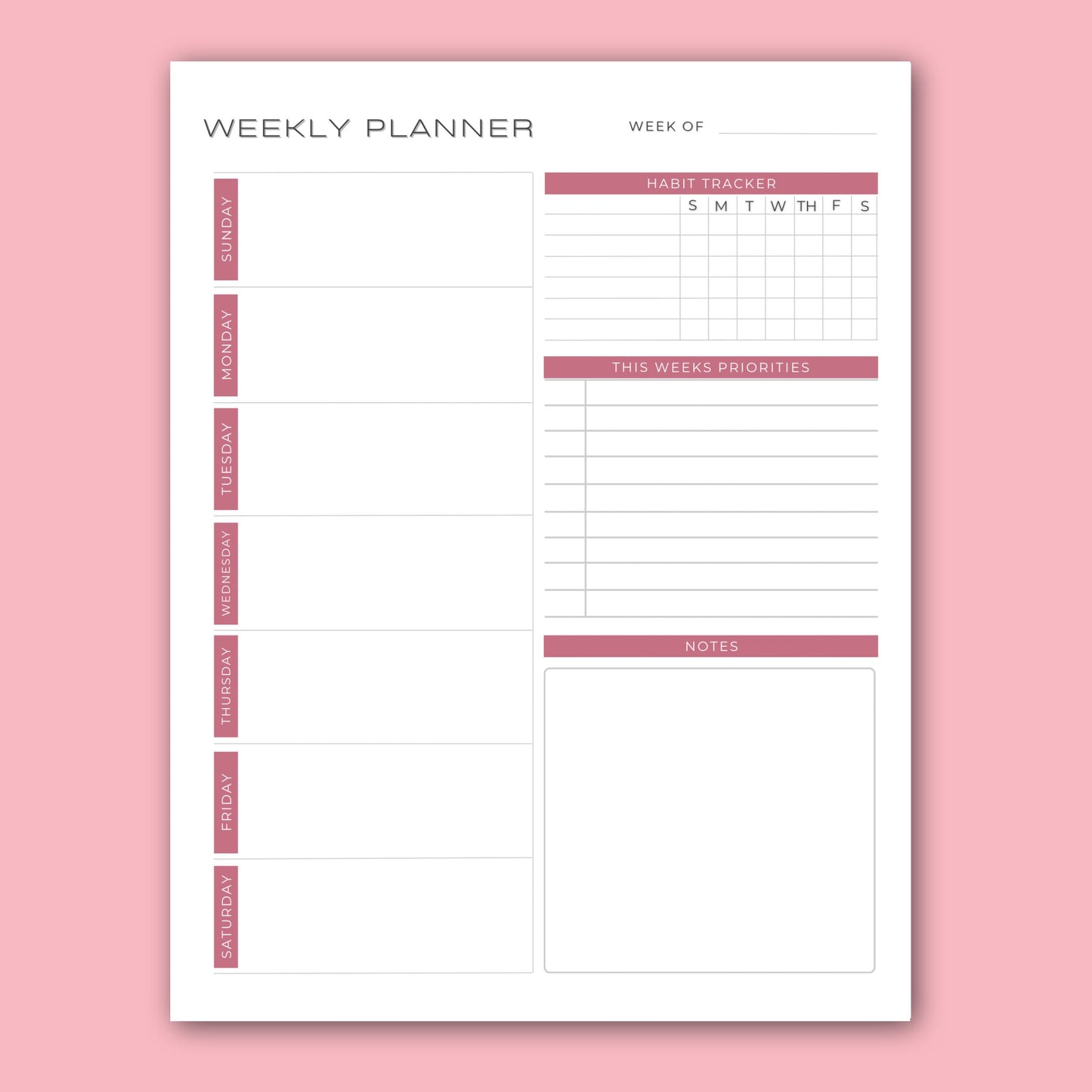 Weekly Planner Page