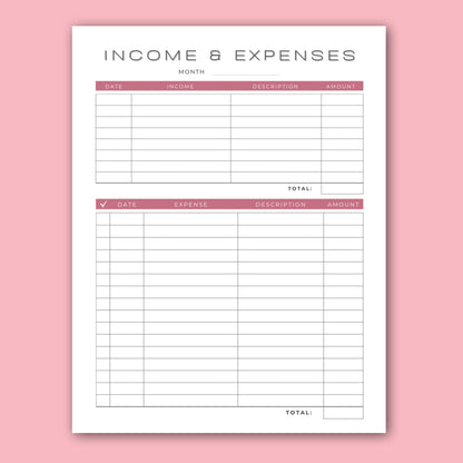 Income & Expenses Page